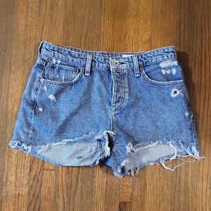 rag & bone Blue Jean Shorts Distressed Cut-Offs